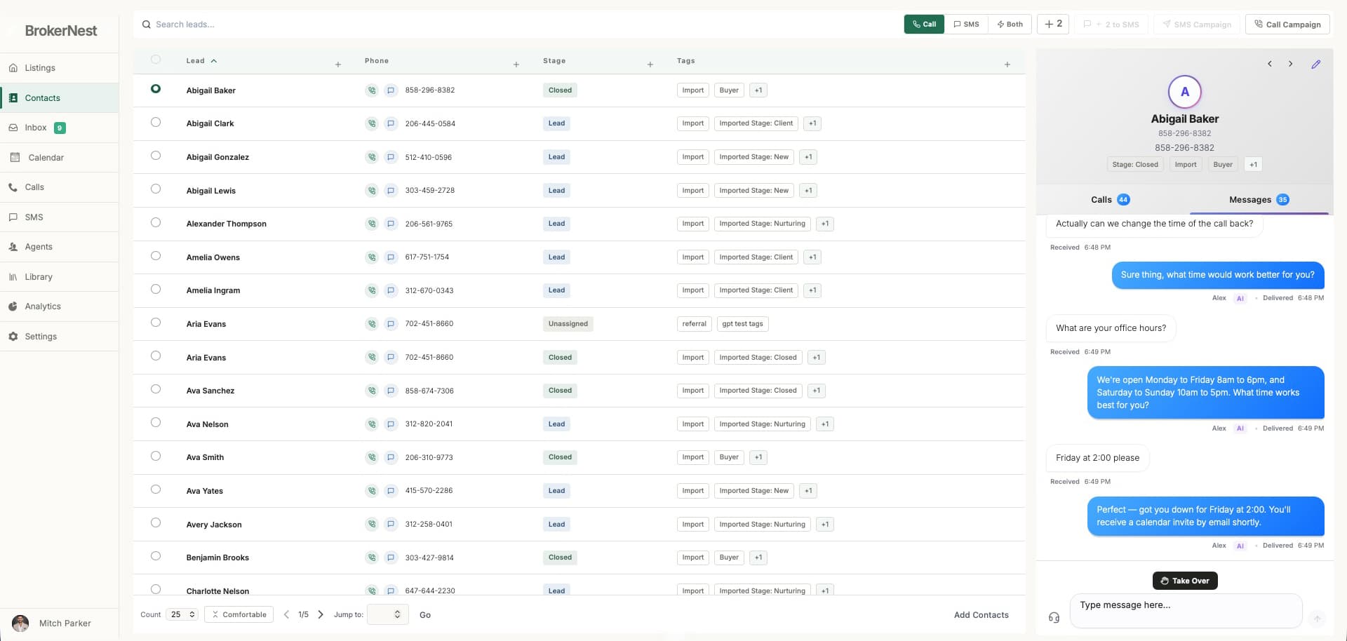 BrokerNest Dashboard Interface